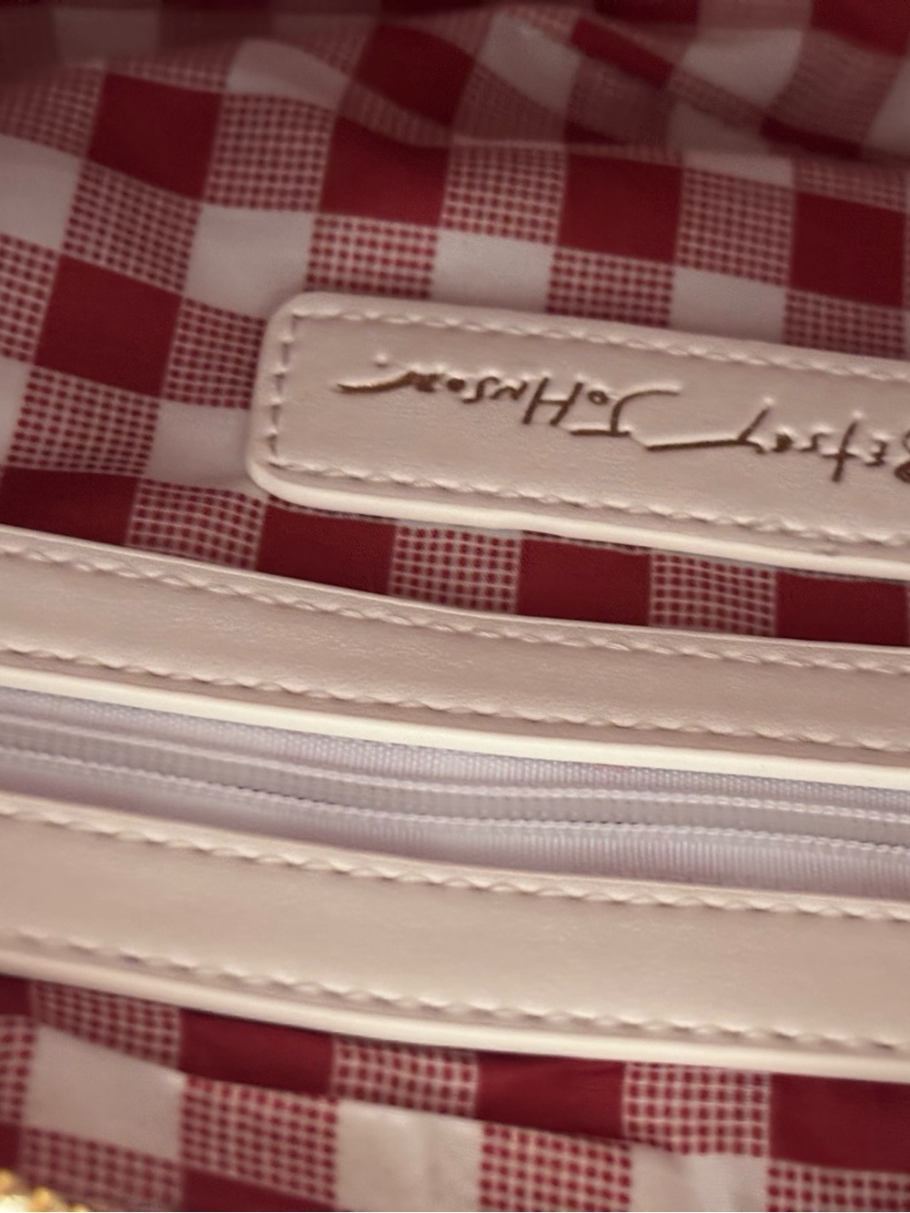 New Betsey Johnson White Cherry Print Shoulder Bag Pom Pom cherries vegan $108 - Picture 6 of 7